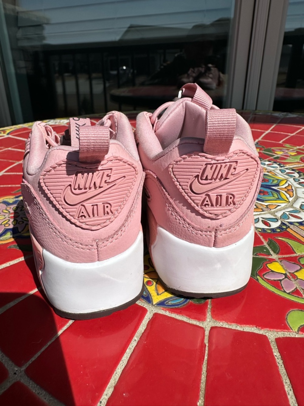 Nike Kids Pink and White Air Max Style Sneakers-Excee Airmax 90 11C - Picture 3 of 6